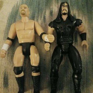 WWF 1997 Stone Cold Steve Austin and The Undertaker Jakks Wrestling Figures Lot
